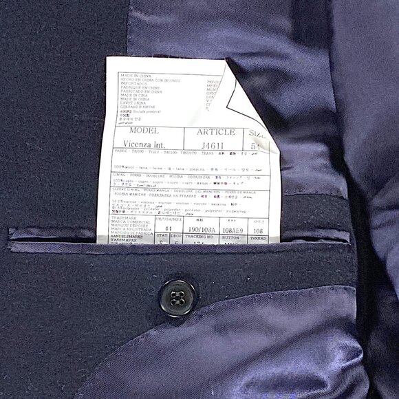 SUITSUPPLY Coat Mens 44 Navy Pure Wool Classic Corporate Event Academia VICENZA - Picture 4 of 16